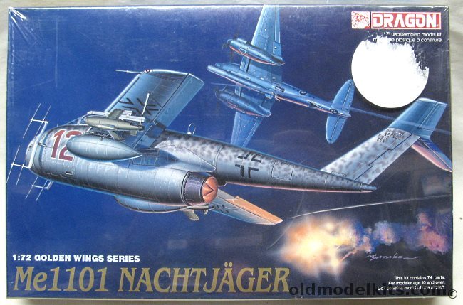 Dragon 1/72 Messerschmitt P1101 (Me-1101) Nachtjager - with Ruhrstahl X-4 Air-to-Air Missile, 5014 plastic model kit